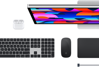 Mac accessories: AirPods, Studio Display, Magic Keyboard, Magic Mouse, Magic Trackpad, MagSafe charge cable